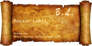 Boczor Lotti névjegykártya